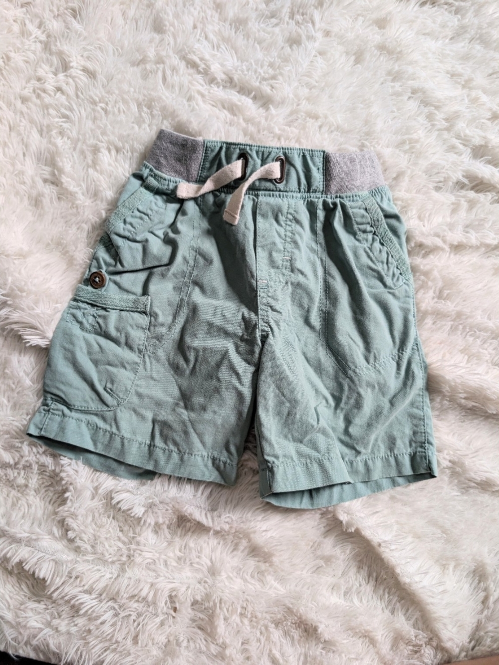 Genuine Kids By Oshkosh Light Mint Drawstring Cargo Shorts Size 2T